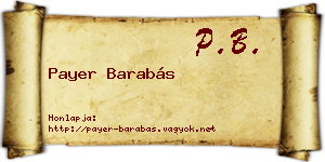Payer Barabás névjegykártya
